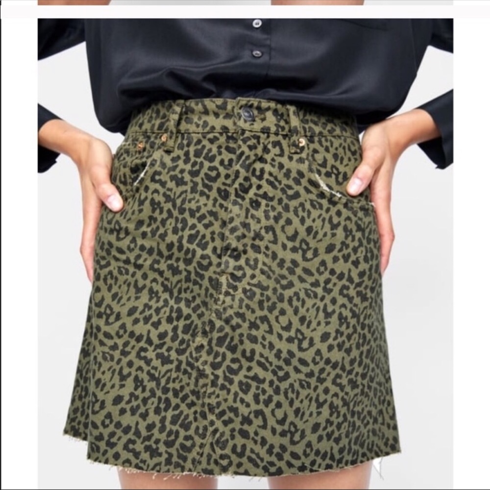 Zara Woman Leopard Print Mini Skirt
